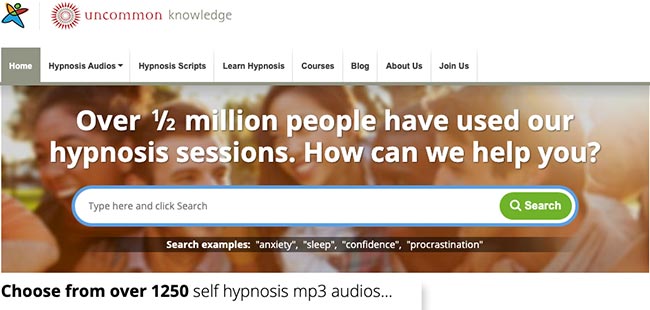 hypnosis downloads store page